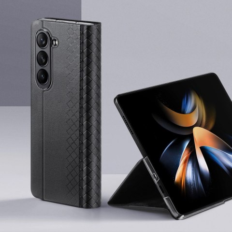 Skórzane etui z klapką i portfelem do Samsung Galaxy Z Fold5 5G Dux Ducis Bril - czarne Skórzane etui z klapką i portfelem do Samsung Galaxy Z Fold5 5G Dux Ducis Bril - czarne