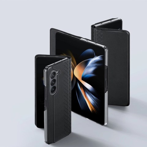 Skórzane etui z klapką i portfelem do Samsung Galaxy Z Fold5 5G Dux Ducis Bril - czarne Skórzane etui z klapką i portfelem do Samsung Galaxy Z Fold5 5G Dux Ducis Bril - czarne