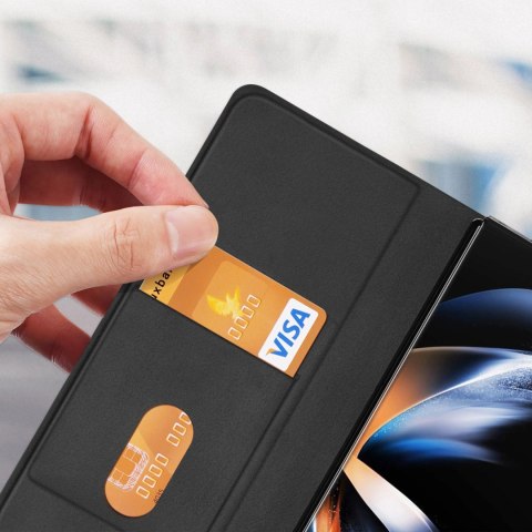 Skórzane etui z klapką i portfelem do Samsung Galaxy Z Fold5 5G Dux Ducis Bril - czarne Skórzane etui z klapką i portfelem do Samsung Galaxy Z Fold5 5G Dux Ducis Bril - czarne