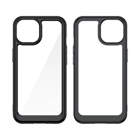 Wzmocnione etui Outer Space z elastyczną ramką do iPhone 15 - przezroczyste Wzmocnione etui Outer Space z elastyczną ramką do iPhone 15 - przezroczyste