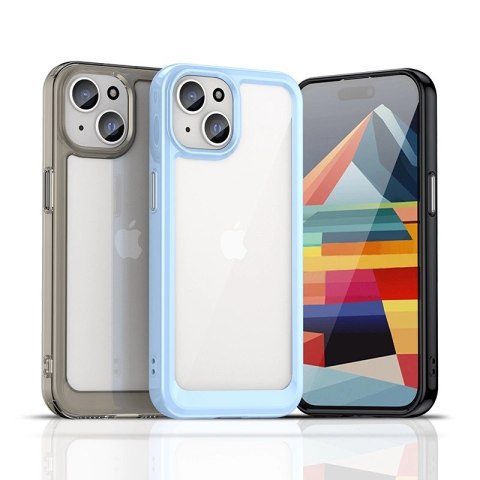 Wzmocnione etui Outer Space z elastyczną ramką do iPhone 15 - przezroczyste Wzmocnione etui Outer Space z elastyczną ramką do iPhone 15 - przezroczyste
