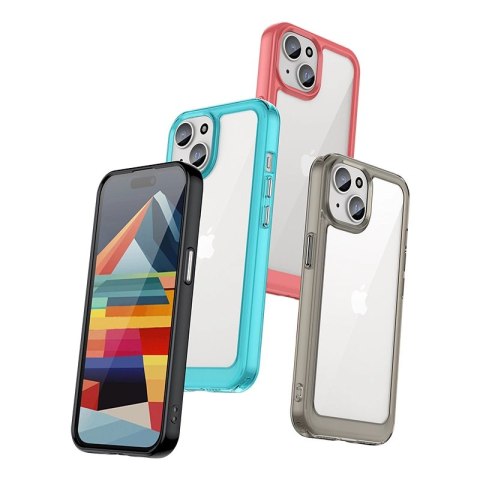 Wzmocnione etui Outer Space z elastyczną ramką do iPhone 15 - przezroczyste Wzmocnione etui Outer Space z elastyczną ramką do iPhone 15 - przezroczyste