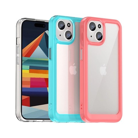 Wzmocnione etui Outer Space z elastyczną ramką do iPhone 15 - przezroczyste Wzmocnione etui Outer Space z elastyczną ramką do iPhone 15 - przezroczyste