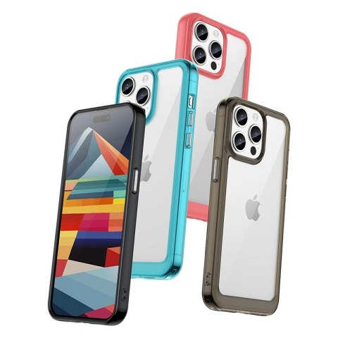 Wzmocnione etui z elastyczną ramką do iPhone 15 Pro Max Outer Space - czarne