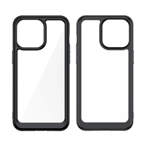 Wzmocnione etui z elastyczną ramką do iPhone 15 Pro Max Outer Space - czarne