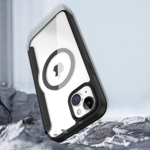 Etui Dux Ducis Skin X Pro na iPhone 15 Plus z MagSafe i klapką - czarne Etui Dux Ducis Skin X Pro na iPhone 15 Plus z MagSafe i klapką - czarne