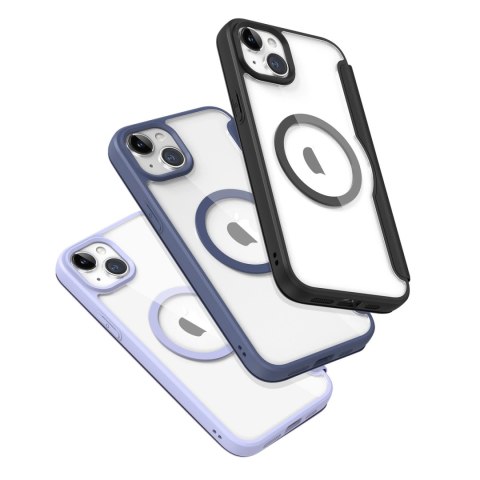 Etui Dux Ducis Skin X Pro na iPhone 15 Plus z MagSafe i klapką - fioletowe
