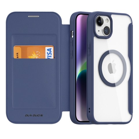 Etui Dux Ducis Skin X Pro na iPhone 15 Plus z MagSafe i klapką - niebieskie Etui Dux Ducis Skin X Pro na iPhone 15 Plus z MagSafe i klapką - niebieskie