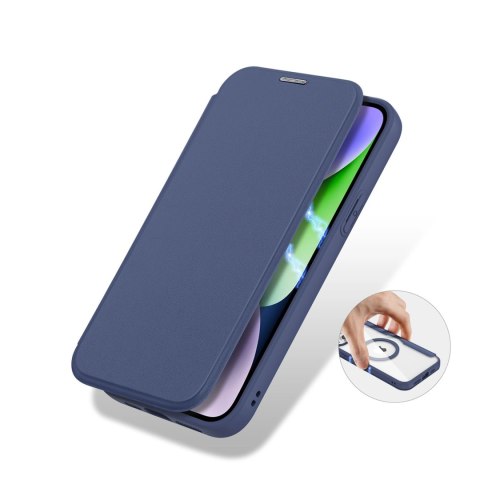 Etui Dux Ducis Skin X Pro na iPhone 15 Plus z MagSafe i klapką - niebieskie Etui Dux Ducis Skin X Pro na iPhone 15 Plus z MagSafe i klapką - niebieskie