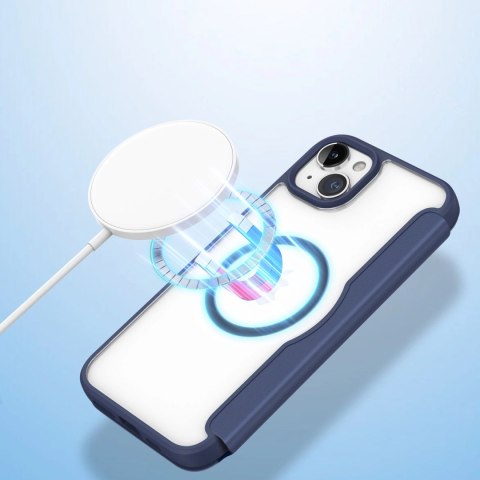 Etui Dux Ducis Skin X Pro na iPhone 15 Plus z MagSafe i klapką - niebieskie Etui Dux Ducis Skin X Pro na iPhone 15 Plus z MagSafe i klapką - niebieskie