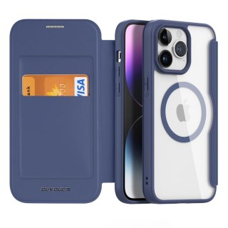Etui Dux Ducis Skin X Pro na iPhone 15 Pro z MagSafe i klapką - niebieskie