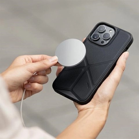 Etui UNIQ Transforma Magclick Charging na iPhone 14 Pro Max - niebieskie