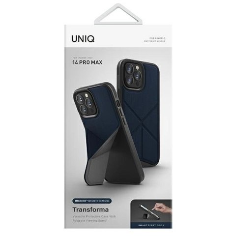 Etui UNIQ Transforma Magclick Charging na iPhone 14 Pro Max - niebieskie