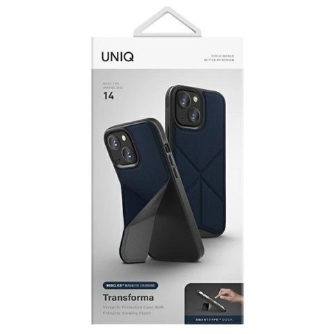 Etui UNIQ Transforma Magclick Charging na iPhone 14 - niebieskie Etui UNIQ Transforma Magclick Charging na iPhone 14 - niebieskie