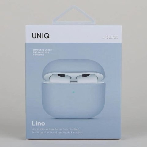 Etui Uniq Lino na AirPods 3 - błękitne