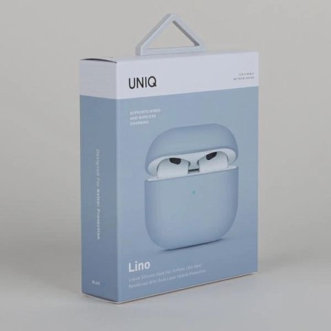 Etui Uniq Lino na AirPods 3 - błękitne