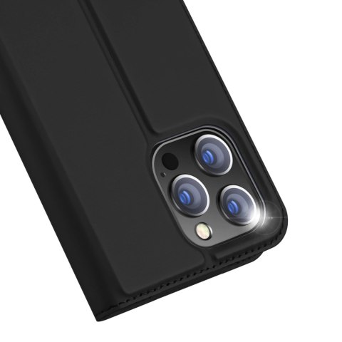 Etui do iPhone 15 Pro Max pokrowiec z klapką i portfelem Dux Ducis Skin Pro - czarne Etui do iPhone 15 Pro Max pokrowiec z klapką i portfelem Dux Ducis Skin Pro - czarne