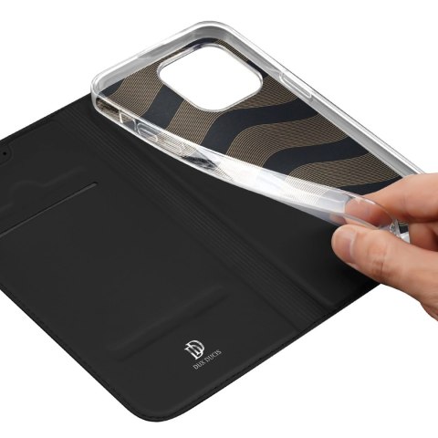 Etui do iPhone 15 Pro Max pokrowiec z klapką i portfelem Dux Ducis Skin Pro - czarne Etui do iPhone 15 Pro Max pokrowiec z klapką i portfelem Dux Ducis Skin Pro - czarne