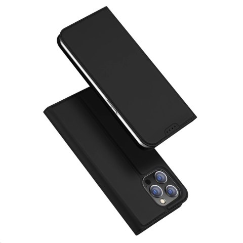 Etui do iPhone 15 Pro pokrowiec z klapką i portfelem Dux Ducis Skin Pro - czarne Etui do iPhone 15 Pro pokrowiec z klapką i portfelem Dux Ducis Skin Pro - czarne