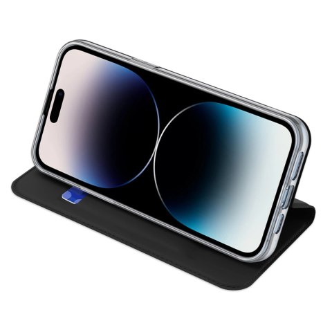 Etui do iPhone 15 Pro pokrowiec z klapką i portfelem Dux Ducis Skin Pro - czarne Etui do iPhone 15 Pro pokrowiec z klapką i portfelem Dux Ducis Skin Pro - czarne