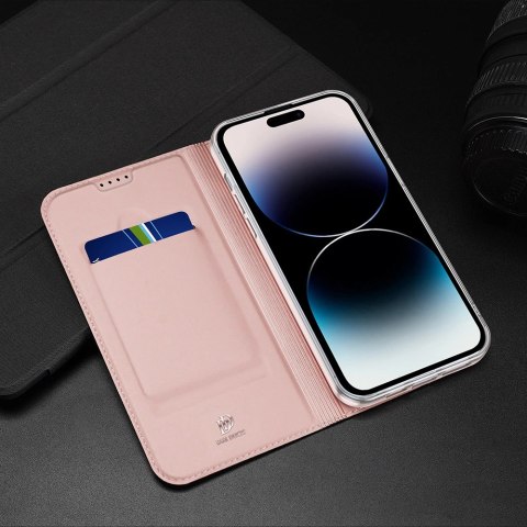 Etui do iPhone 15 Pro pokrowiec z klapką i portfelem Dux Ducis Skin Pro - czarne Etui do iPhone 15 Pro pokrowiec z klapką i portfelem Dux Ducis Skin Pro - czarne