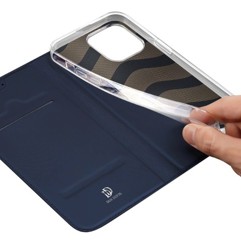 Etui do iPhone 15 Pro pokrowiec z klapką i portfelem Dux Ducis Skin Pro - niebieski Etui do iPhone 15 Pro pokrowiec z klapką i portfelem Dux Ducis Skin Pro - niebieski