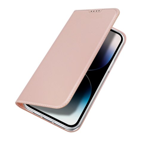 Etui do iPhone 15 Pro pokrowiec z klapką i portfelem Dux Ducis Skin Pro - różowe Etui do iPhone 15 Pro pokrowiec z klapką i portfelem Dux Ducis Skin Pro - różowe
