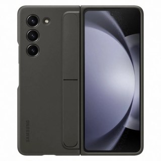 Etui silikonowe do Samsung Galaxy Z Fold 5 z podstawką i paskiem - czarne