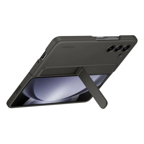 Etui silikonowe do Samsung Galaxy Z Fold 5 z podstawką i paskiem - czarne Etui silikonowe do Samsung Galaxy Z Fold 5 z podstawką i paskiem - czarne