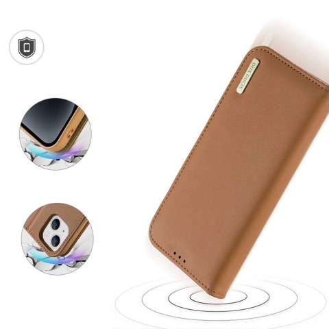 Etui z portfelem Dux Ducis Hivo z blokadą RFID do iPhone 15 Plus - brązowe Etui z portfelem Dux Ducis Hivo z blokadą RFID do iPhone 15 Plus - brązowe