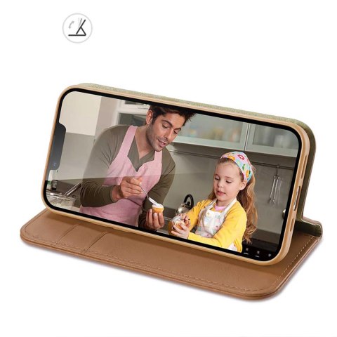 Etui z portfelem Dux Ducis Hivo z blokadą RFID do iPhone 15 Plus - brązowe Etui z portfelem Dux Ducis Hivo z blokadą RFID do iPhone 15 Plus - brązowe