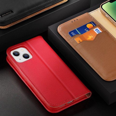 Etui z portfelem Dux Ducis Hivo z blokadą RFID do iPhone 15 Plus - brązowe Etui z portfelem Dux Ducis Hivo z blokadą RFID do iPhone 15 Plus - brązowe