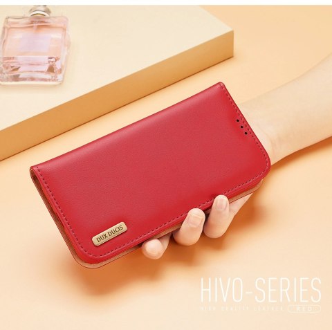 Etui z portfelem Dux Ducis Hivo z blokadą RFID do iPhone 15 Plus - brązowe Etui z portfelem Dux Ducis Hivo z blokadą RFID do iPhone 15 Plus - brązowe