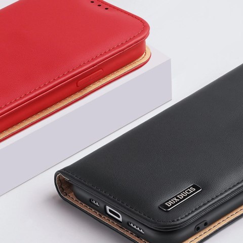 Etui z portfelem Dux Ducis Hivo z blokadą RFID do iPhone 15 Plus - brązowe Etui z portfelem Dux Ducis Hivo z blokadą RFID do iPhone 15 Plus - brązowe