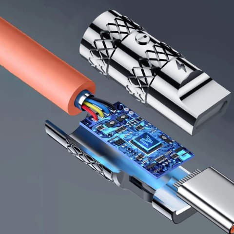 Kabel kątowy Dudao L24AL USB-A - Lightning o rotacji 180° 30W 1m - pomarańczowy Kabel kątowy Dudao L24AL USB-A - Lightning o rotacji 180° 30W 1m - pomarańczowy