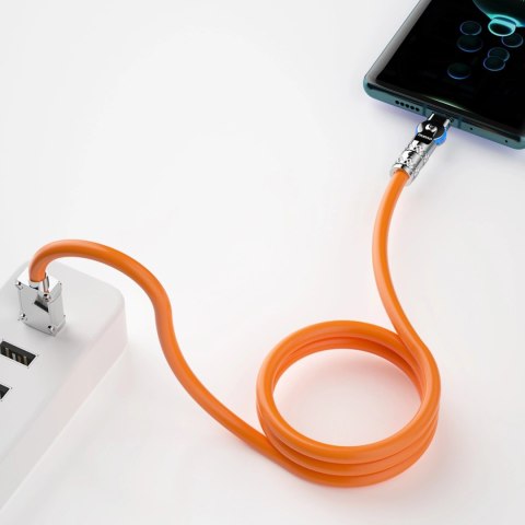 Kabel kątowy Dudao L24CL USB-C - Lightning o rotacji 180° 30W 1m - pomarańczowy Kabel kątowy Dudao L24CL USB-C - Lightning o rotacji 180° 30W 1m - pomarańczowy