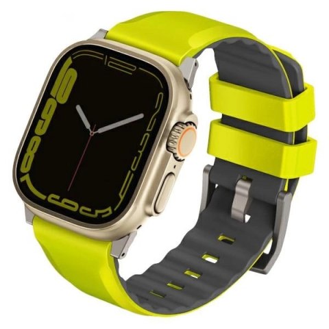 Pasek UNIQ Linus Airosoft Silicone na Apple Watch 1/2/3/4/5/6/7/8/SE/SE2/Ultra 42/44/45/49mm - limonkowy Pasek UNIQ Linus Airosoft Silicone na Apple Watch 1/2/3/4/5/6/7/8/SE/SE2/Ultra 42/44/45/49mm - limonkowy