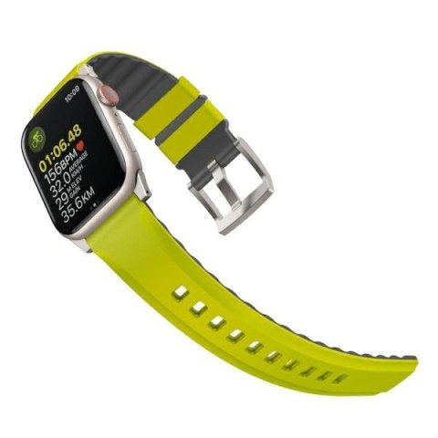 Pasek UNIQ Linus Airosoft Silicone na Apple Watch 1/2/3/4/5/6/7/8/SE/SE2/Ultra 42/44/45/49mm - limonkowy Pasek UNIQ Linus Airosoft Silicone na Apple Watch 1/2/3/4/5/6/7/8/SE/SE2/Ultra 42/44/45/49mm - limonkowy