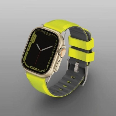 Pasek UNIQ Linus Airosoft Silicone na Apple Watch 1/2/3/4/5/6/7/8/SE/SE2/Ultra 42/44/45/49mm - limonkowy Pasek UNIQ Linus Airosoft Silicone na Apple Watch 1/2/3/4/5/6/7/8/SE/SE2/Ultra 42/44/45/49mm - limonkowy
