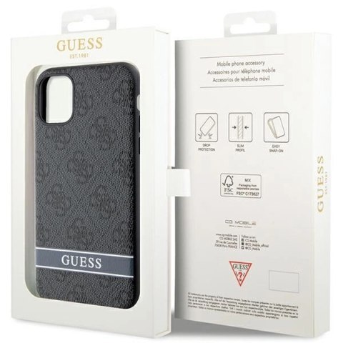 Etui Guess 4G Stripes na iPhone 11 / Xr - szare