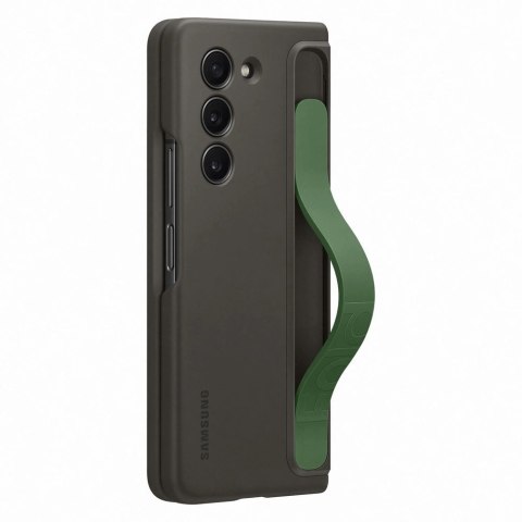 Etui silikonowe do Samsung Galaxy Z Fold 5 z podstawką i paskiem - czarne Etui silikonowe do Samsung Galaxy Z Fold 5 z podstawką i paskiem - czarne