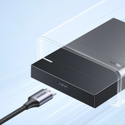 Kabel USB C / micro USB-B 3.0 Ugreen US565 5Gb/s 3A 1m - szary Kabel USB C / micro USB-B 3.0 Ugreen US565 5Gb/s 3A 1m - szary
