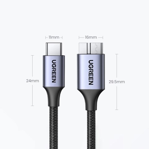 Kabel USB C / micro USB-B 3.0 Ugreen US565 5Gb/s 3A 1m - szary Kabel USB C / micro USB-B 3.0 Ugreen US565 5Gb/s 3A 1m - szary