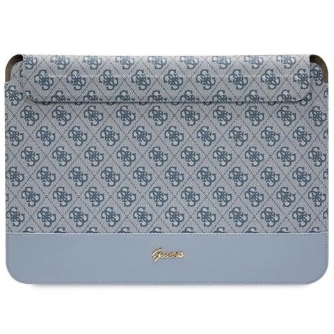 Pokrowiec Guess 4G Stripe Metal Logo na laptopa 14" - niebieski