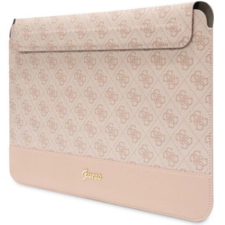 Pokrowiec Guess 4G Stripe Metal Logo na laptopa 14" - różowy