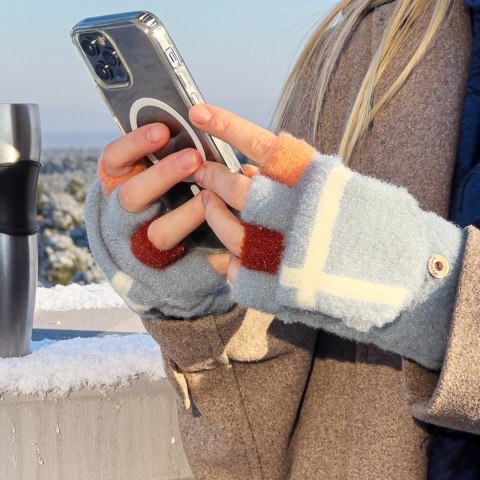 Rękawiczki zimowe do telefonu mitenki damskie / dziecięce - różowe Rękawiczki zimowe do telefonu mitenki damskie / dziecięce - różowe