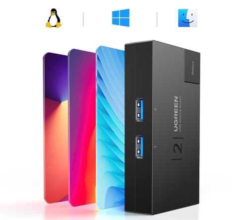 Switch przełącznik dwukierunkowy USB 3.0 Ugreen CM618 - czarny Switch przełącznik dwukierunkowy USB 3.0 Ugreen CM618 - czarny