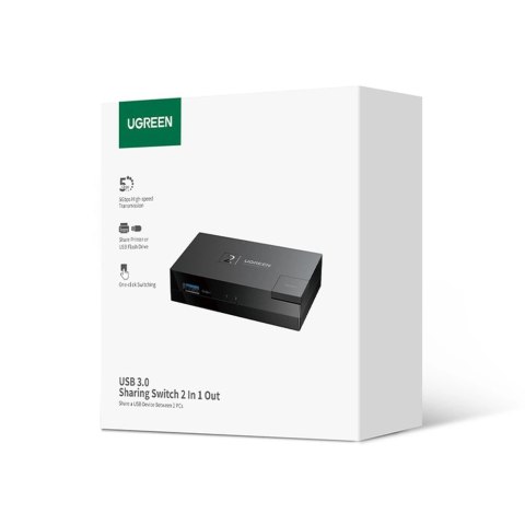 Switch przełącznik dwukierunkowy USB 3.0 Ugreen CM618 - czarny Switch przełącznik dwukierunkowy USB 3.0 Ugreen CM618 - czarny
