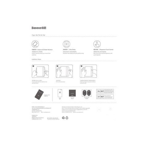 Szkło hartowane Baseus Crystal do iPad 10.2'' (2019/2020/2021) / iPad Air 3 10.5'' + zestaw montażowy - przezroczyste