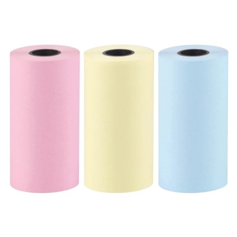Zestaw kolorowych papierowych rolek do mini drukarki termicznej kot HURC9 - 3 szt. Zestaw kolorowych papierowych rolek do mini drukarki termicznej kot HURC9 - 3 szt.
